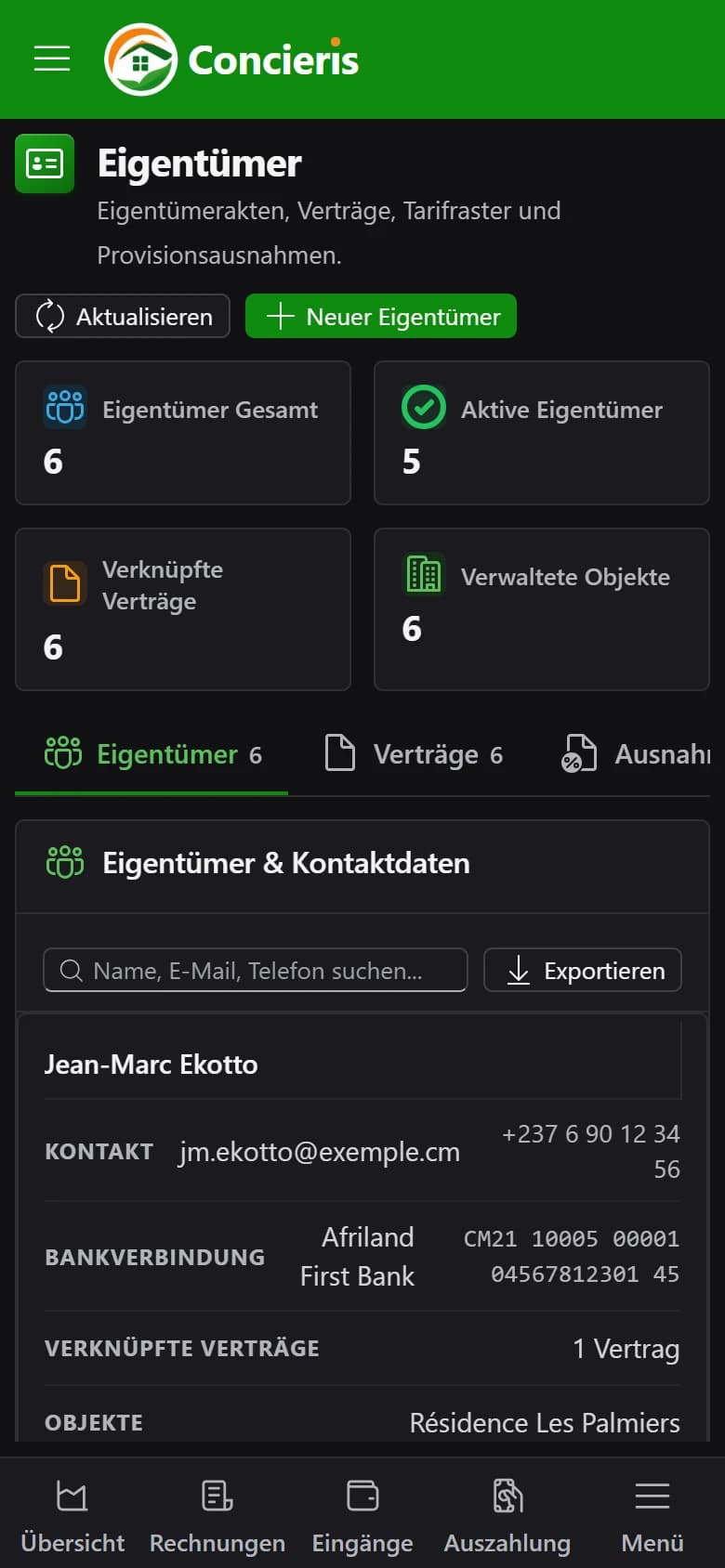 Eigentümerverträge in Concieris
