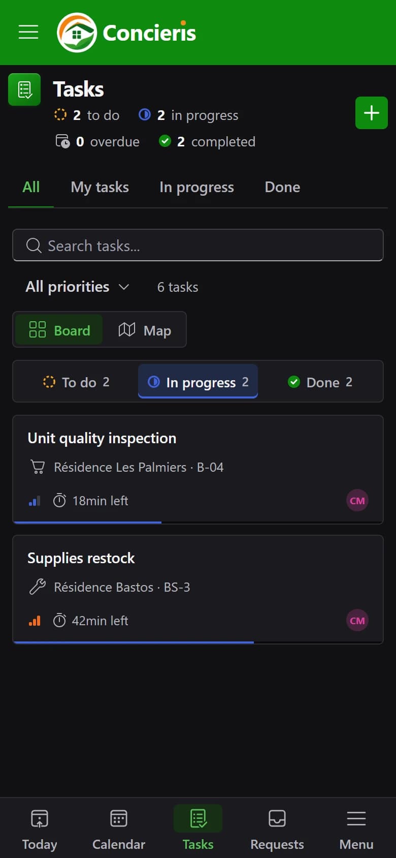 Today’s tasks on a phone