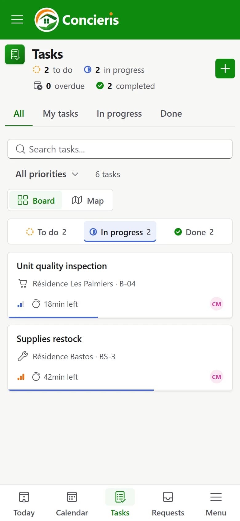 Today’s tasks on a phone